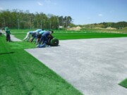 人工芝施設作業